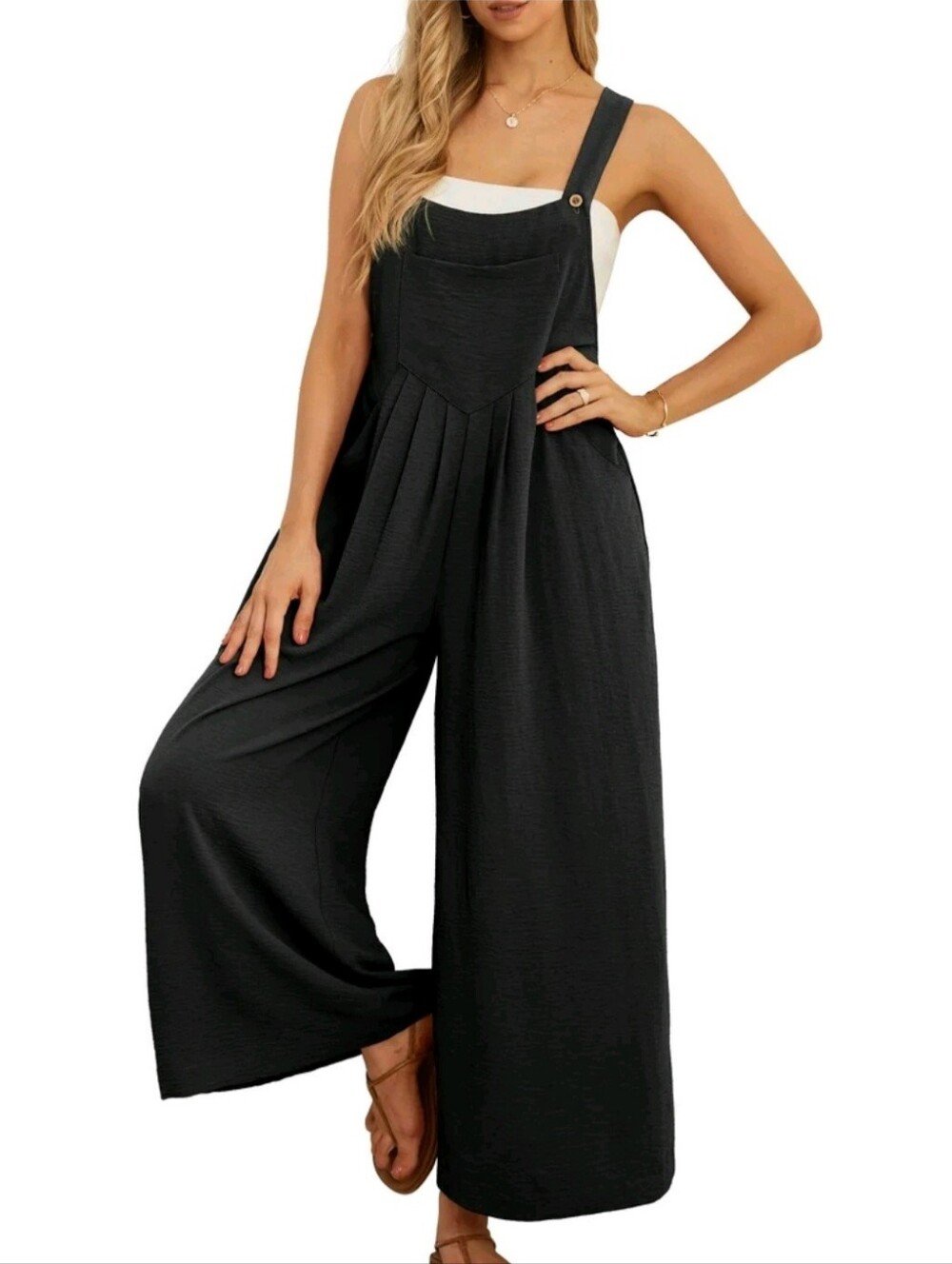 Wide Leg Dressy Overalls Size Large!